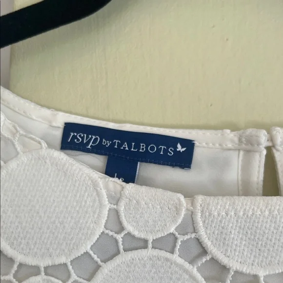 Talbots White Circle Lace Blouse - Picture 2 of 7